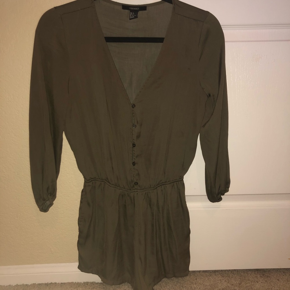 F21 Olive Romper